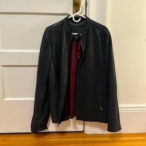 John Varvatos Leather Jacket w Textured Finish (Size: XL)
